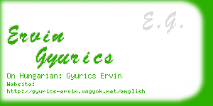 ervin gyurics business card